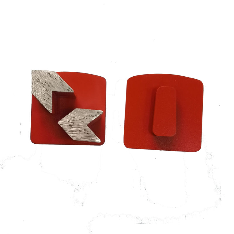 Two segment diamond concrete floor grinding shoes