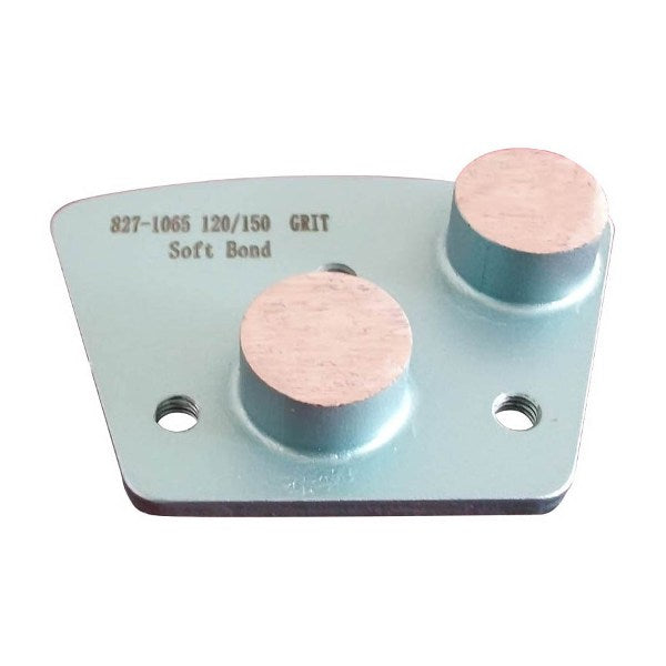 Two segment diamond concrete floor grinding shoes